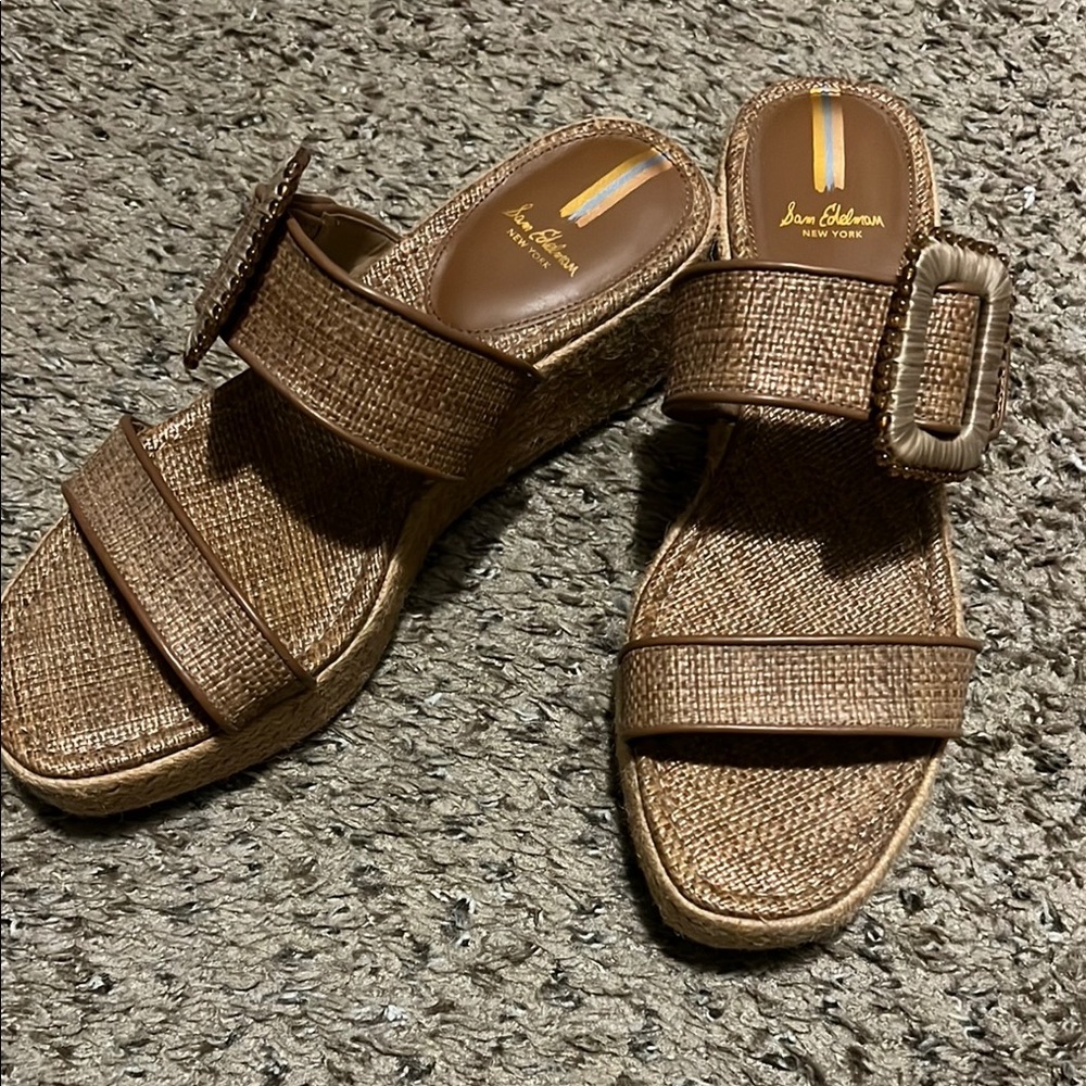 Sam Edelman Brown Woven Sandals